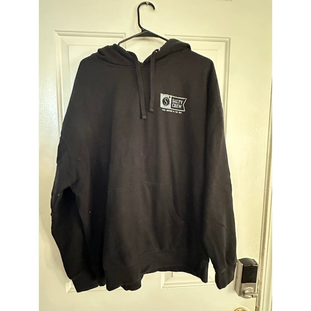 Salty Crew Men's Black Long Sleeve Mariner Fleece Hoodie Size 2XL